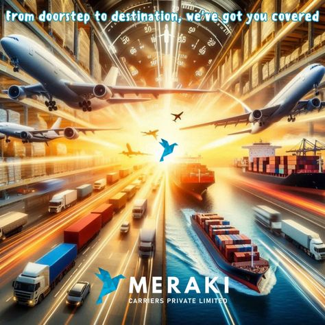 At Meraki Carriers, we understand that speed and reliability are not just preferences—they are essentials when it comes to delivering your goods. Our comprehensive and innovative logistics solutions ensure that your shipments move quickly, safely, and efficiently through every stage of the journey. 🚚 From truck loading in busy urban hubs, to ✈️ swift air transport across continents, and 🚢 secure sea freight navigating global waters, we bring together the best in logistics to provide fast, re... Air Transport, Sea Freight, The Journey, Swift, Things To Come, Bring It On, Water, Quick Saves