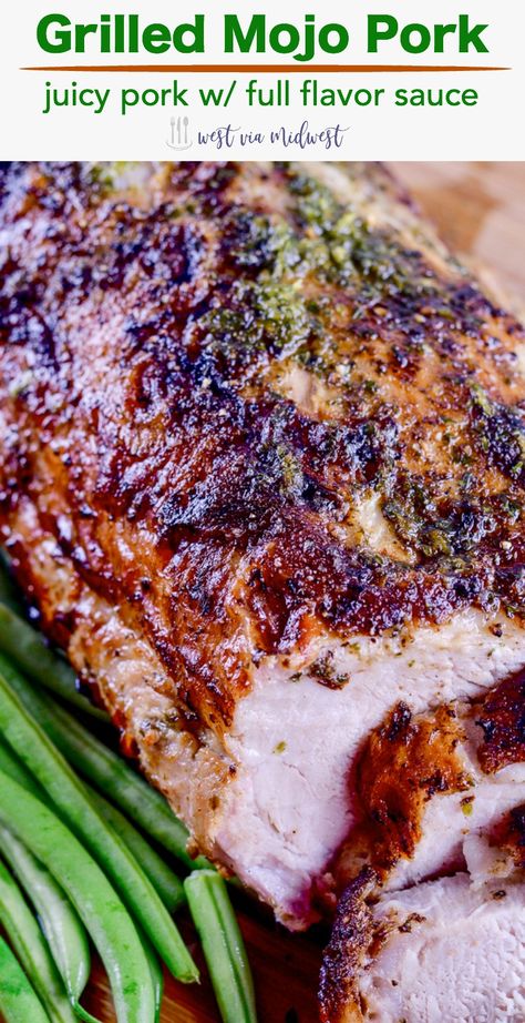 Grilled Pork Loin Recipes, Cuban Mojo Pork, Pork Roasts, Mojo Marinade, Cuban Mojo, Grilled Pork Loin, Mojo Pork, Cuban Pork, Summer Bbq Recipes