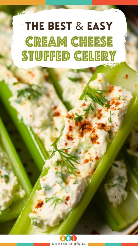 Crunchy, creamy, and utterly irresistible – Cream Cheese Stuffed Celery is the appetizer everyone raves about! Perfect for any gathering or just a delightful snack. Ready to impress your guests? Click for the full recipe! Stuffed Celery Sticks With Olives, Celery Appetizers Stuffed, Healthy Celery Recipes, Cream Cheese And Veggies, Celery Sticks Snacks, Stuffed Celery Appetizers, Celery Dip Cream Cheese, Celery Sticks With Cream Cheese, Stuff Celery Sticks