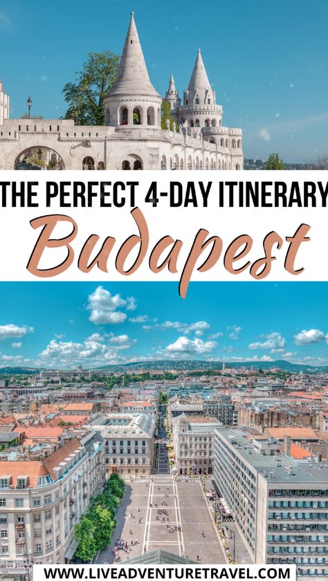 Discover how to spend 4 days in Budapest with our ultimate itinerary. From the well-known Buda Castle and Danube River to the city's hidden gems, you’ll explore the best of Hungary's capital. Get the perfect blend of dreamy places and cultural experiences with our expert travel guide. Budapest Itinerary, Europe Day, Visit Budapest, Dreamy Places, Hungary Travel, Budapest Travel, Buda Castle, Europe Itineraries, Danube River