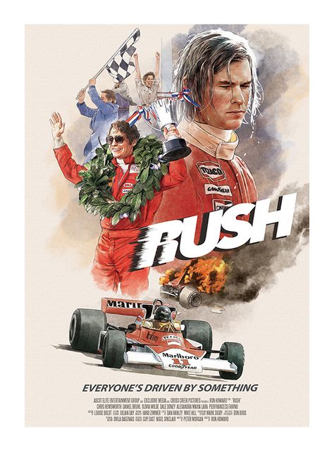 70s Movie Posters, Rush 2013, 1970s Movie Posters, Rush Movie, 70s Movie, Rush Poster, Movie Poster Template, 1970s Movies, Composition Ideas