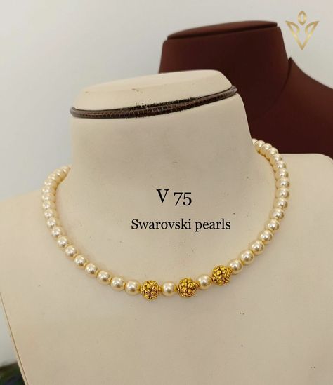 Order whatsapp 7680871433 Gold Choker With Pearls, Gold Moti Mala Designs, Nallapusalu Earrings, Pearl Necklace Designs Gold Indian, Moti Necklace Design, Pearl Chain Designs In Gold, Gold Pearl Jewelry Necklace, Pearl Jewelry Necklace Indian, Beads Jewelry Indian Gold