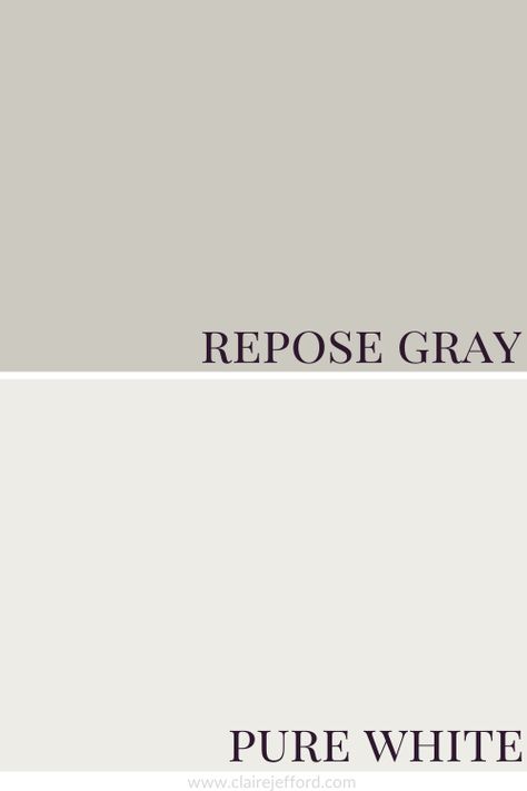 Repose Gray, Pure White Repose Gray Lightened 50%, Repose Gray 50% Lighter, Repose Gray Exterior, Repose Gray Living Room, Repose Gray Coordinating Colors, Repose Gray Paint, Sherwin Williams Repose Gray, Cabin Colors, Pure White Sherwin Williams