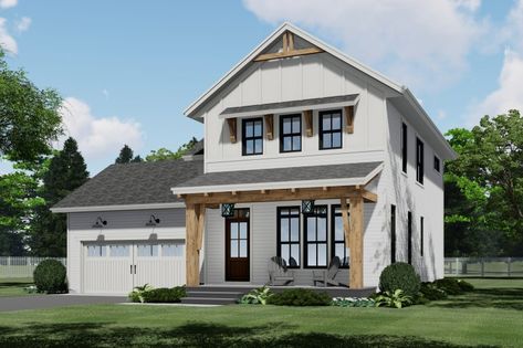 Simple 2 Story House Plans, House Plans 2 Story, Upstairs Laundry, Built In Lockers, Two Story House Plans, Farmhouse Style House Plans, Farmhouse House, Farmhouse Plan, Contemporary Farmhouse