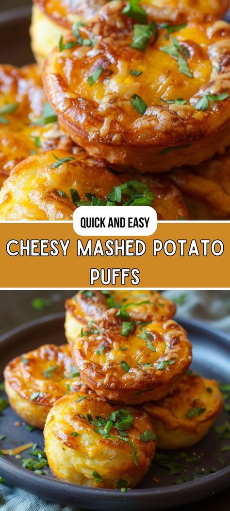 Potato Puffs Recipe, Mashed Potato Puffs Recipe, Mashed Potato Puffs, Mashed Potato Bites, Potato Ideas, Mash Potato, Potato Appetizers, Potato Puffs, Mashed Potato Casserole