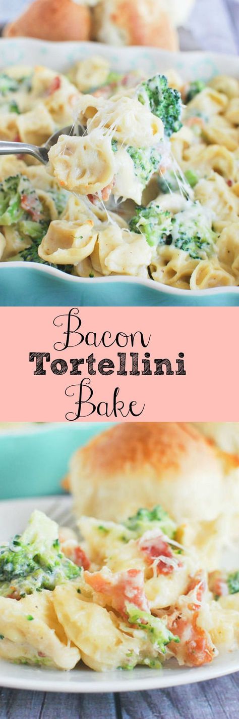 Bacon Tortellini, Tortellini Bake, Tortellini Recipes, Cheese Tortellini, Creamy Cheese, Goulash, Rigatoni, 30 Minute Meals, Linguine