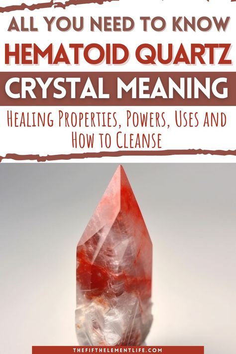 Fire Quartz Crystal Meaning, Fire Quartz Meaning, Quartz Meaning, Quartz Properties, Angel Tarot Cards, Understanding Emotions, Hematoid Quartz, Angel Tarot, Fire Quartz