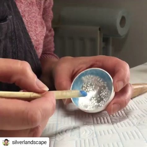 So enamelicious on Instagram: “Applying vitreous enamel with a quill is so relaxing. Listen to this soft sound, almost an asmr video! . . . Repost from @silverlandscape…” Vitreous Enamel, Asmr Video, Sound, How To Apply, Instagram