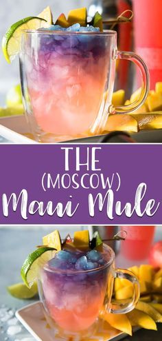 The Maui Moscow Mule puts a tropical twist on the classic cocktail! Trade out vodka for something a little more pink & your drink will be as gorg as a Hawaiian sunset! Maui Mule Recipe, Alcoholic Drink Gift Ideas, Simple Party Cocktails, Lover Themed Cocktail, Summer Time Cocktail, Summer Mules Cocktail Recipes, Anniversary Drinks Cocktails, Summer Beach Drinks Alcohol, Summer Drinks Tequila