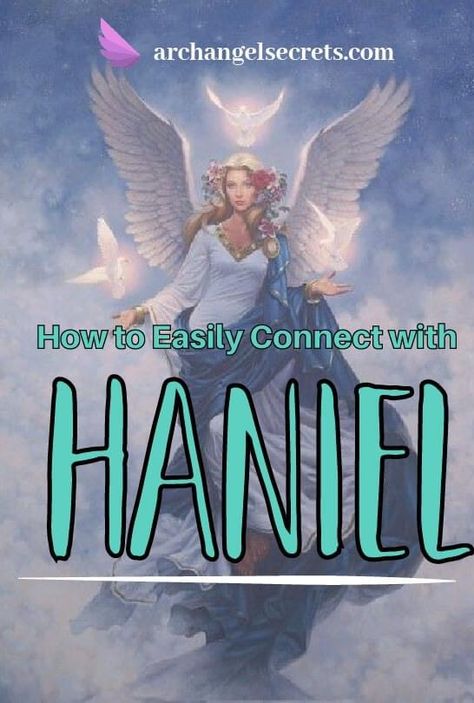 Archangel Aniel is one of the most gentle angelic entities of heaven, she has a strong female energy! Discover the benefits of connecting with her, we will also show you how you can easily commect with Haniel #spiritual #GuardianAngels #Meditation Haniel Angel, Haniel Archangel, Angel Haniel, Angels Prayers, Guardian Angel Protection, Angel Guides, Archangel Sandalphon, Archangel Haniel, Arch Angels