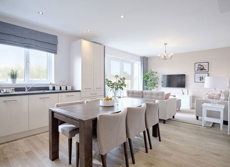 Redrow Homes, Open Plan Kitchen, New House, The Space, Luxury Living, House For Sale, Living Area, Diner, Dining Bench