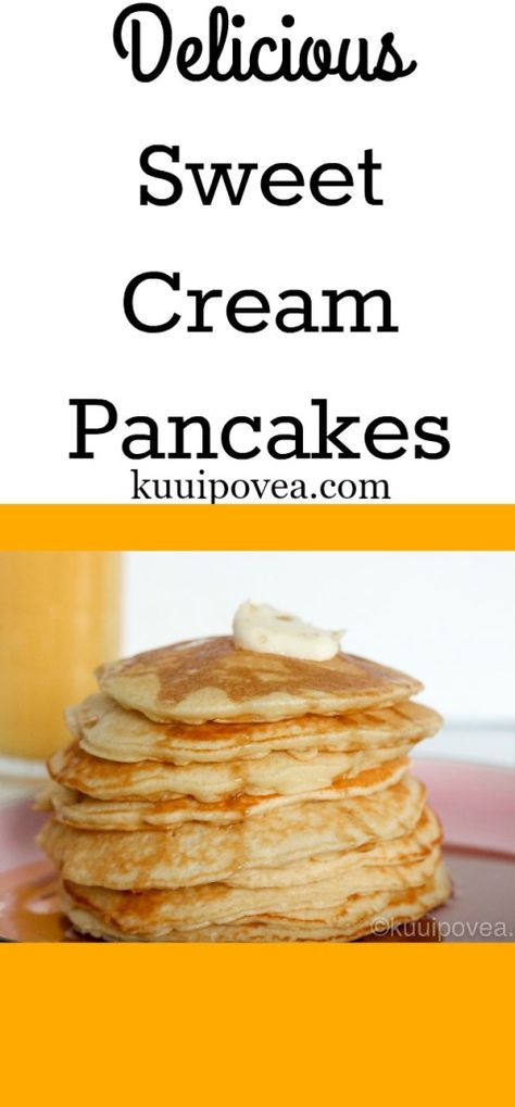 Sweet Cream Pancakes, Sweet Cream Pancakes Recipe, Snacks Grocery, Cream Pancakes, Homemade Pancake Recipe, Best Pancake Recipe, Camping Snacks, Pancake Toppings, Breakfast Goodies