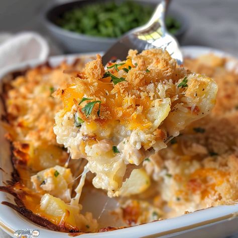 Cheesy chicken potato casserole, a hearty and delicious meal perfect for family dinners. Ready in an hour! Italian Beef Crockpot Recipe, Potato Chicken Casserole, Chicken And Potato Casserole, Mexican Burritos, Italian Beef Crockpot, Sirloin Recipes, Chicken Potato Casserole, Chicken And Potato, Tuna Casserole Recipes