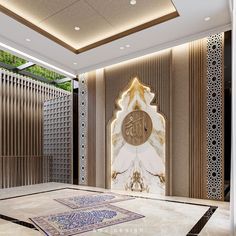 Masjid Ceiling Design, Islamic Modern Interior Design, Interior Mosque Design, Mosque Ceiling Design, Gmj Interior Design, Mosque Interior Design Modern, Muslim House Interior Design, Mosque Design Interior, Mihrab Design Modern