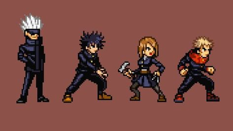 Jujutsu Kaisen Perler Beads, Jjk Perler Beads, Piskel Art, Pixel Characters, Really Cool Drawings, Cool Pixel Art, Ju Jitsu, Pixel Art Characters, Pix Art