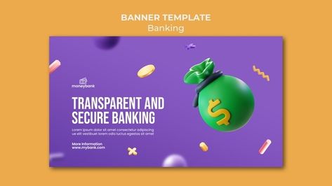 Horizontal Banner Design, Banking And Finance, Banner Online, Free Banner, Ganesh Art, Social Media Poster, Mobile Banking, Online Banking, Online Game