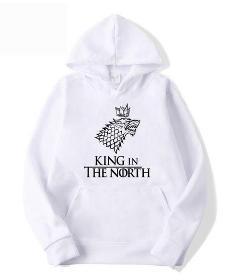 $35.89 Fun King of the North Hoodie www.trinityskys.com/products/fun-king-of-the-north-hoodie Game Of Thrones Wolf, Green Hoodie Women, King In The North, Letter Print Sweatshirt, Mens Workout Clothes, Sweatshirts Pattern, Sweat Hoodie, Hooded Sweatshirt Men, Fashion Streetwear