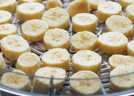 How To Dehydrate Bananas, Dehydrate Bananas, Dehydrated Banana Chips, Homemade Banana Chips, Dehydrated Bananas, Dried Banana Chips, Oven Air Fryer, Food Dehydrator, Dried Bananas