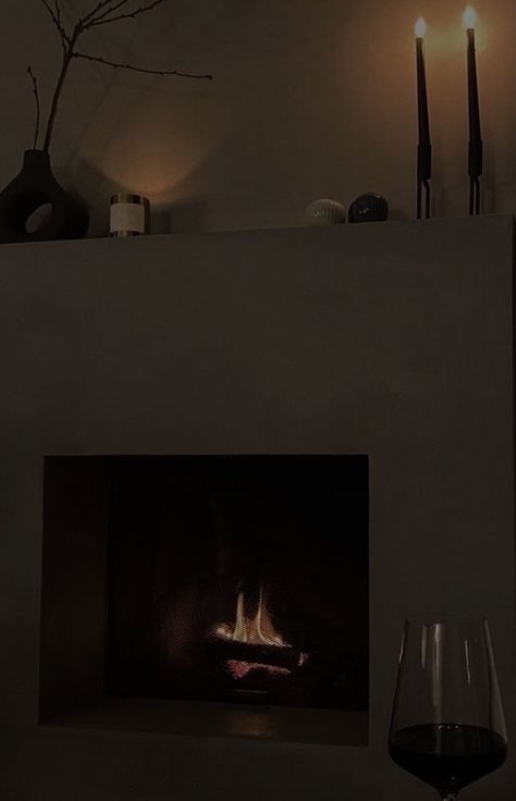 Fireplace Aesthetic Dark, Dark Fireplace, Fireplace Dark, Fireplace Aesthetic, Low Exposure, Aesthetic Interior, Journal Notes, Modern Fireplace, Cozy Fireplace