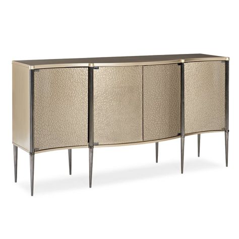 Caracole Classics Caracole Classic 75" Wide 1 Drawer Buffet Table | Perigold Caracole Furniture, Taupe Paint, Door Crafts, Black Sideboard, Modern Sideboard, Richmond Interiors, Silver Paint, Buffet Cabinet, Wood Sideboard