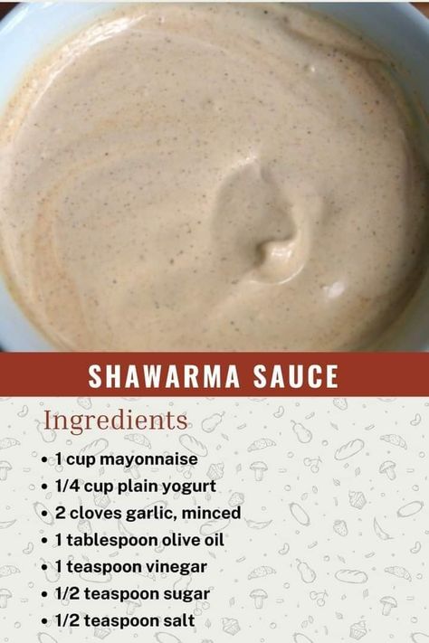 Shawarma Aesthetic, Arabic Shawarma, Shawarma Sauce, Chicken Starter Recipes, Kids Recipe, Shawarma Recipe, Homemade Cookbook, Homemade Sauce Recipes, Spicy Snacks Recipes