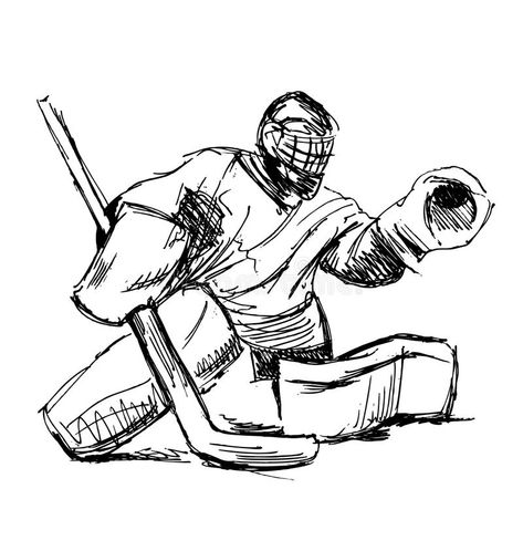 Hockey Drawing, Hockey Tattoo, Field Hockey Goalie, Hockey Shot, Hockey Outfits, Drawings For Boyfriend, Hockey Pictures, Drawing Competition, Ball Drawing