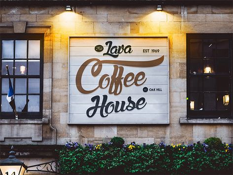 Coffee Shop Billboard PSD Mockup Flyer Mockup Psd, Outdoor Advertising Mockup, Logo Tutorial, Billboard Mockup, Free Photoshop Actions, Business Card Psd, Free Flyer Templates, Outdoor Advertising, Types Of Lettering