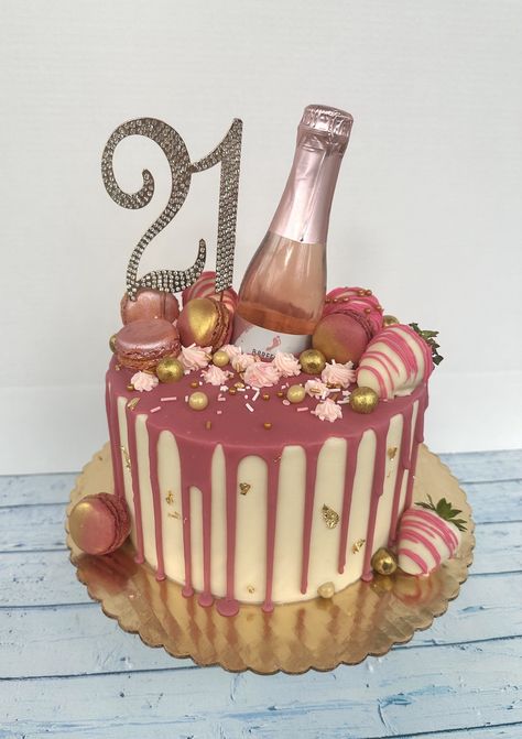 Birthday Cake For Women 21, 21 St Bday Cake, 21st Birthday Cake For Women, 21 Birthday Ideas Cake, 21st Birthday Cake Rose Gold, 21st Birthday Cake With Alcohol Bottles, Pink 21 Birthday Cake, 21st Birthday Cake Ideas For Her Unique, Birthday Cake For 21 Year Old Girl