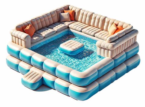 Transform your backyard into a luxurious retreat with our Large Inflatable Sofa Pool. Crafted from high-quality commercial-grade PVC, this inflatable sofa pool combines durability with comfort, ensuring endless hours of relaxation and fun. Pool For Small Backyard, Fancy Pools, Inflatable Hot Tub Ideas Backyard, Inflatable Pool Ideas Backyard, Cute Pool Floats, Mini Swimming Pool, Inflatable Water Slides, Cheap Pool, Blow Up Pool