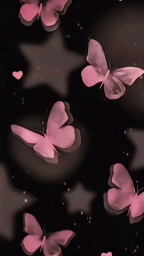 Pink Wallpaper With Butterflies, Black And Pink Aesthetic Wallpaper Iphone, Iphone Wallpaper Modern, Heart Wallpaper Hd, Really Cool Wallpapers, Pink And Black Wallpaper, Jelly Wallpaper, Walpaper Hello Kitty, Pretty Wallpapers Tumblr