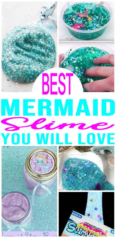 Mermaid Lovers..Are you ready for the BEST mermaid slime? Find the most AMAZING mermaid slime recipes.Learn how to make slime a ton of different ways.Easy DIY mermaid slime recipes for fluffy slime,glitter slime & more.Homemade mermaid slime is great for slime play & also makes great birthday party favors for a Mermaid theme party.Kids will love any of these mermaid slime ideas.Follow the step by step instructions or watch the Youtube slime videos to learn how to make the BEST mermaid slime DIYs Slime Recipes Easy, Slime Easy, Liquid Starch, Mermaid Slime, Slime Ideas, Diy Mermaid, Contact Solution, Slime Recipes, Diy Slime Recipe