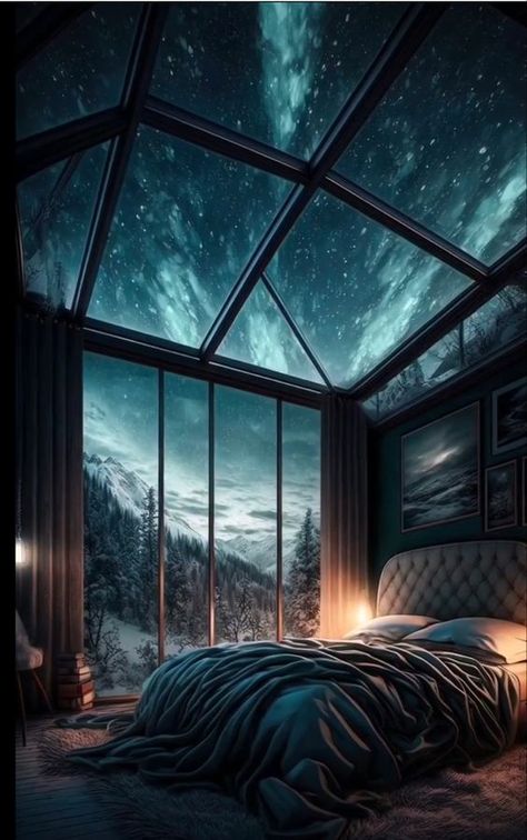 Amazing views from bedrooms Stargazing Room, Mountain Dream Homes, Architecture Design Ideas, Fantasy Furniture, Fantasy Rooms, Home Gardening, Fantasy House, Vibrant Flowers, Pretty Decor