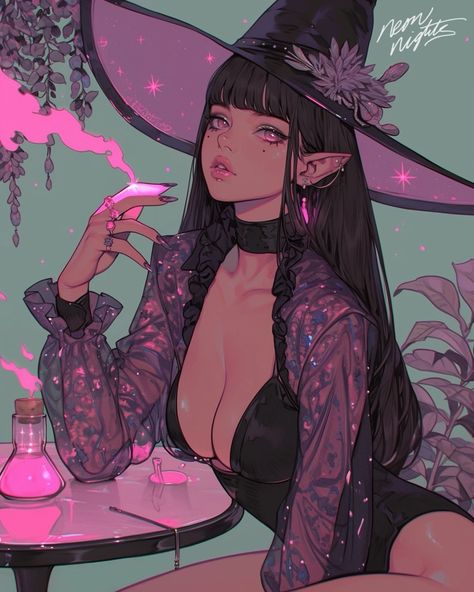 Herb Witch💖 #witchtember24 @tricia_danby_aiart Herb Witch, Dark Fairy Core, Witch Drawing, Witch Characters, Mythical Creatures Fantasy, Cosplay Inspo, Witch Girl, Witchy Wallpaper, Cartoon Girl Drawing