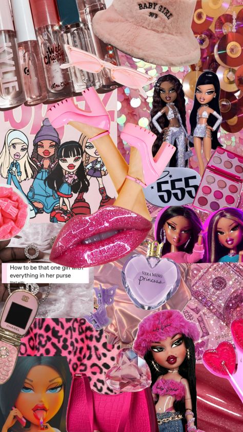 Bratzcore Aesthetic, Bratz Magazine Template, Bratz Moodboard, Bratz Core, Y2k Moodboard, Bratz Doll Halloween Costume, Y2k Pink Aesthetic, Y2k Bratz, Girl Heaven