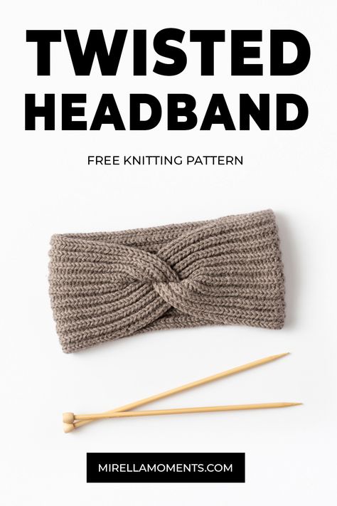 Headband with a twist knitting pattern Earwarmer Knitting Patterns, Knitted Headband Free Pattern, Knitting Crafts, Knitted Accessories, Knit Headband Pattern, Knitting Basics, Knitting Patterns Free Hats, Knitted Headband, Knit Headband