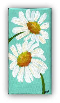 1000+ ideas about Mini Canvas Art on Pinterest | Mini Canvas ... Acrylic Mini Canvas, Easy Flower Painting, Daisy Art, Small Canvas Paintings, Daisy Painting, White Daisies, Spring Painting, Mini Canvas Art, Mini Canvas