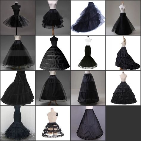 Black Hoop Long Petticoat Crinoline Ball Gown Skirt Underskirt Wedding Accessories Jupon Marriage New - Petticoats - AliExpress Fancy Skirts, Crinoline Skirt, Tulle Balls, Gown Skirt, Ball Gown Skirt, Tulle Ball Gown, Dresses Backless, Black N White Dress, Formal Looks