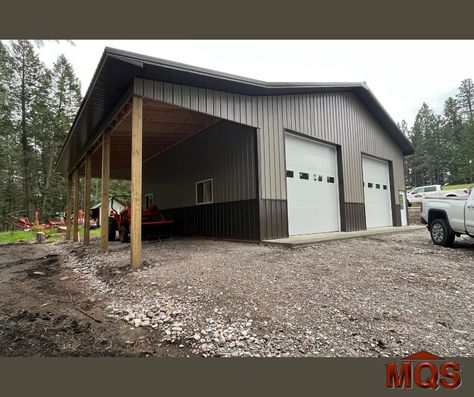 Garage Lean To Addition, Shops Designs Ideas, Pole Barn Garage Interior, Pole Barn Garage With Living Quarters, Metal Shop Building 40x60, 30x40 Pole Barn Garage, 30x40 Pole Barn, 30x40 Shop, Modern Pole Barn