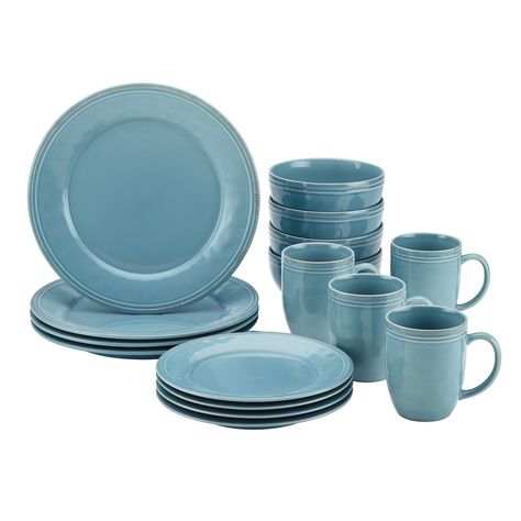 PRICES MAY VARY. Crafted from durable, solid stoneware and glazed with earthy, rustic color; brandishes subtle handcrafted texture with antiqued character The 16 piece dinnerware set blends relaxed Old World charm with modern functionality Oven safe up to 250 degrees Fahrenheit for 30 minutes, the stoneware dinnerware is also microwave, freezer and dishwasher safe The stoneware dishes pair beautifully with pasta bowls, appetizer plates and other dishes from the Rachael Ray Cucina Dinnerware coll Mug Crafts, Ceramic Dinnerware Set, Stoneware Dinnerware Sets, Stoneware Dishes, Stoneware Dinnerware, Rustic Colors, Ceramic Dinnerware, Pet Dander, Rachael Ray