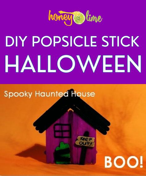 Popsicle Stick Haunted House, Fun Easy Halloween Crafts, Haunted House Craft, Easy Halloween Craft, Classroom Halloween Party, House Craft, Diy Popsicle, Fun Halloween Crafts, Easy Halloween Crafts