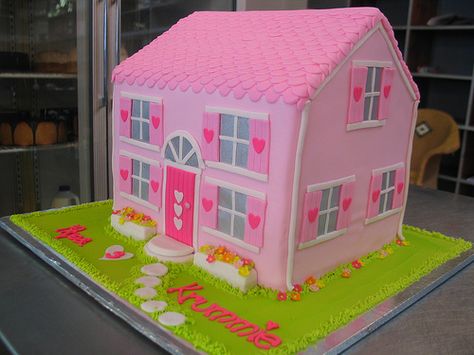 Doll's house cake soft & hot pink | Charly's Bakery | Flickr Doll House Cake, Welcome Home Cakes, Housewarming Cake, Girly Birthday Cakes, Girly Birthday, House Cake, Barbie Cake, Special Occasion Cakes, Barbie Birthday