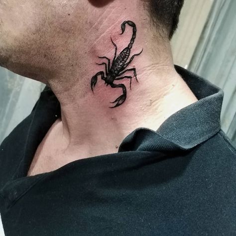 #Tattoos,scorpion tattoo Scorpion Neck Tattoo, Small Black Tattoos, Scorpio Tattoos, Scorpion Tattoos, Tattoo On Neck, Best Neck Tattoos, Tattoo Shading, Scorpio Tattoo, Scorpion Tattoo