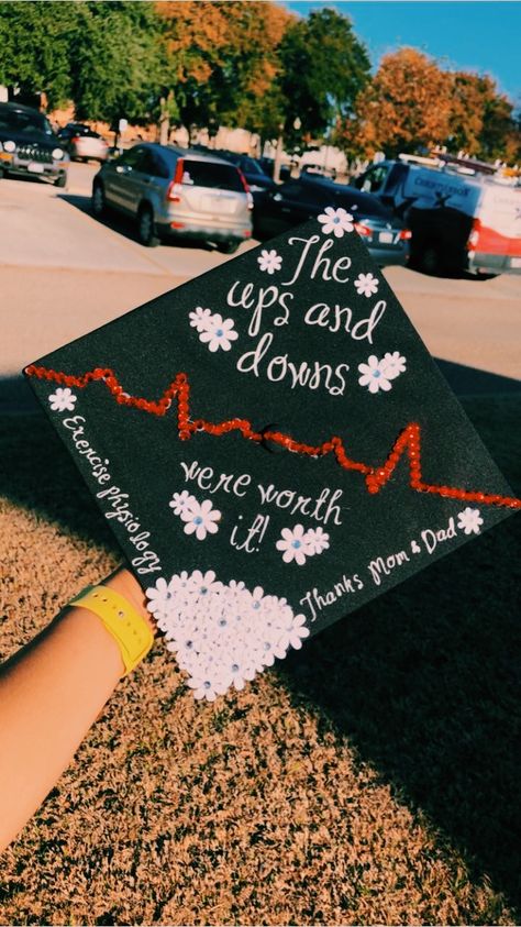 Cardiac Graduation Cap, Cardiovascular Graduation Cap, College Graduation Cap Ideas Physical Therapy, Exercise Physiology Graduation Cap, Exercise Science Graduation Cap, Physical Therapy Graduation Cap, Pta Graduation Cap Physical Therapy, Cardiac Nurse Graduation Cap, Graduation Cap Designs Kinesiology