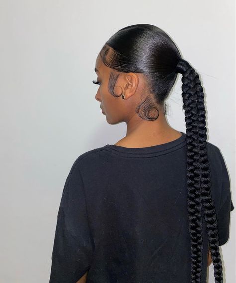 braided ponytail double braids sleek edges Braids Hairstyles Ponytail, Pony Tale, Braided Pony, Hairstyles Ponytail, Braids Hairstyles, Natural Hair Care, Bridesmaid Dress, Natural Hair, Hair Ideas