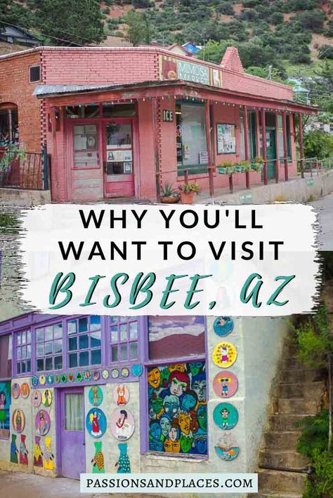 Arizona Day Trips, Arizona Bucket List, Intriguing Art, Arizona Adventure, Bisbee Arizona, Arizona Vacation, Visit Arizona, Arizona Road Trip, Mining Town