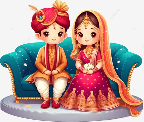 Indian Wedding Couple Cartoon, Marriage Cartoon, Couple Indian, Couple Wedding Invitation, Couples Doodles, Cartoon Wedding Invitations, Caricature Wedding Invitations, Couple Illustration Wedding, Bride And Groom Cartoon