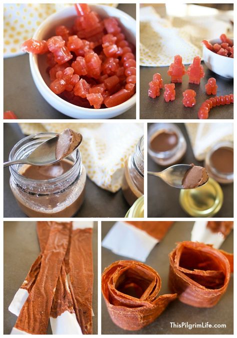 Homemade Chewy Gummies, Real Fruit & Veg Strips, & Dairy-Free Chocolate Pudding! - This Pilgrim Life Homemade Snack Recipes, Easy Homemade Snacks, Pudding Healthy, Homemade Snacks Recipes, Homemade Gummies, Pilgrim Life, Fruit Strips, Snacks Kids, Healthy Snacks List