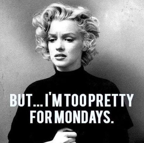 But... I'm too pretty for Mondays. Funny Monday Memes, Monday Humor Quotes, Monday Morning Quotes, Monday Feels, I Hate Mondays, Monday Memes, Weekday Quotes, Monday Humor, Hate Mondays