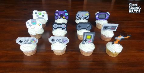 Video Game Cake, Aesthetic Diys, Video Game Perler, Game Cake, Nintendo Party, Video Game Cakes, Video Game Controllers, Game Room Kids, Video Game Party