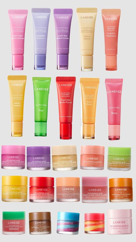 laneige #laneige #lip #laneigelipmask #beauty #makeup #fyp Laneige Lip Sleeping Mask Flavors, Lanage Lip Set, Lip Gloss Laneige, Laneige Lip Set, Skin Care Laneige, Laneige Cotton Candy, Lanage Lip Products, Lange Lip Mask, Laneige Lip Gloss